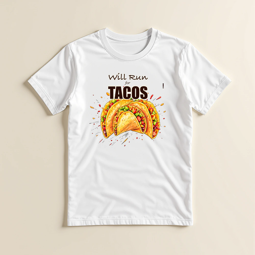 Will Run for Tacos (biała)
